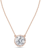 Ornate 2 Carat Solitaire Diamond Halo Necklace