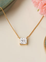 Regal Princess Cut Lab Grown Diamond Necklace
