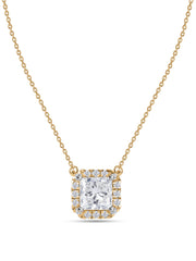 Princess 1 Carat Lab Diamond Gold Necklace