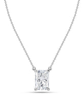 Radiant 1 Carat Solitaire Diamond Gold Necklace