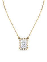 Ornate 1 Carat Solitaire Diamond Radiant Necklace