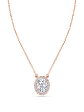 Ornate 1 Carat Halo Gold Necklace