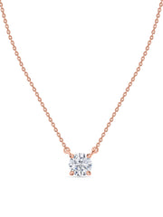 Lab Grown 0.50 Carat Solitaire Diamond Pendant With Chain