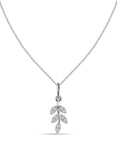 Leaf-Inspired Lab Diamond Gold Pendant With Chain