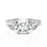Radiant Cut & Round Cut Solitaire Diamond Ring (1.50 CT. Radiant Cut)