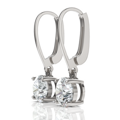 Round Solitaire Diamond Drop Earring