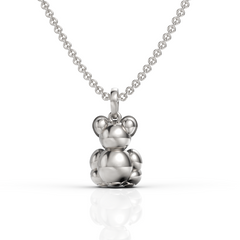 Exquisite Diamond Teddy Bear Pendant Necklace