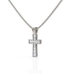 Whitney Cross Diamond Pendant Superior Diamond Feather Pendant ( Neck Chain Is Not A Part Of The Product And Can Be Bought Separately )