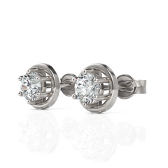 Dazzling Solitaire Stud Earrings