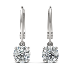 Round Solitaire Diamond Drop Earring