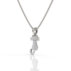 Exclusive Kitty Cat Diamond Pendant ( Neck Chain Is Not A Part Of The Product And Can Be Bought Separately )