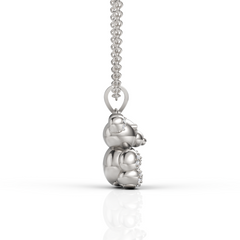 Exquisite Diamond Teddy Bear Pendant Necklace