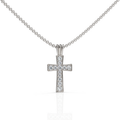Whitney Cross Diamond Pendant Superior Diamond Feather Pendant ( Neck Chain Is Not A Part Of The Product And Can Be Bought Separately )