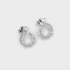 Curved Diamond Hoop Earrings with Mixed Cuts in White Gold – Elegant and Modern