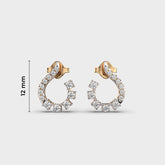 Curved Diamond Hoop Earrings with Mixed Cuts in White Gold – Elegant and Modern