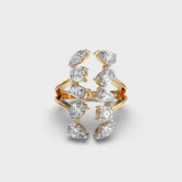 Gold Multi-Diamond Ring | Symmetrical Design with Various Cuts | Fine Jewelry