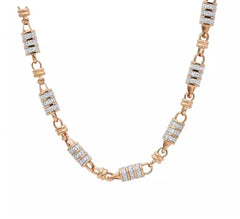 Jazzy Diamond Necklace Chain For Men With Round Cut Diamonds