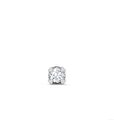 Stunning Single Ear Stud For Men With Round Cut Diamond (White Gold)