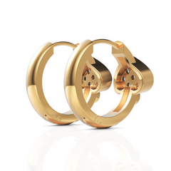 Love Mesh Heart Diamond Hoops Earrings