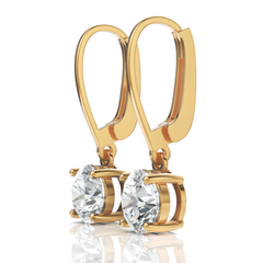 Round Solitaire Diamond Drop Earring