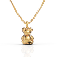 Exquisite Diamond Teddy Bear Pendant Necklace