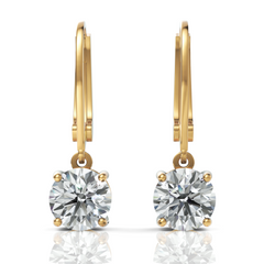 Round Solitaire Diamond Drop Earring