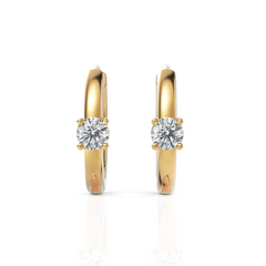 Sparkling Isolated Diamond Huggie Hoops