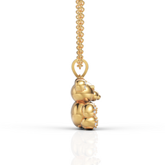 Exquisite Diamond Teddy Bear Pendant Necklace
