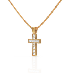 Whitney Cross Diamond Pendant Superior Diamond Feather Pendant ( Neck Chain Is Not A Part Of The Product And Can Be Bought Separately )