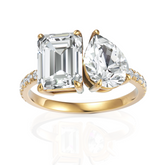 Rigorous Toi Et Moi Emerald Cut & Pear Cut Diamond Ring (1.50 CT. Each Stone)