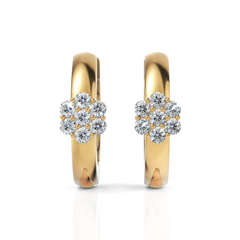 Seven Stone Charming Diamond Hoop Earrings