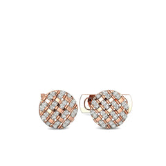 Classy Rose Gold Cufflinks With Round Cut Diamonds
