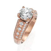Antiquated Round Cut Diamond Solitaire Ring (1.00 CT. Round Cut)