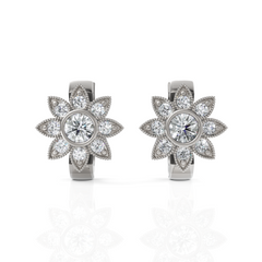 Radiating Floral Diamond Earrings