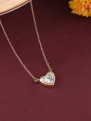 Lab Grown Solitaire Heart Diamond Necklace