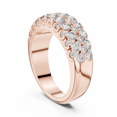 Gold Diamond Band – Triple Row Sparkle Ring