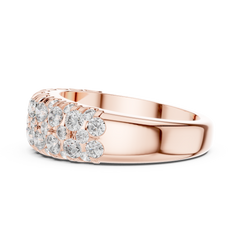 Gold Diamond Band – Triple Row Sparkle Ring
