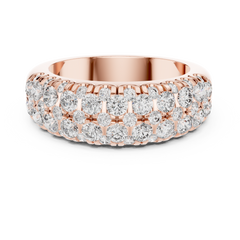 Gold Diamond Band – Triple Row Sparkle Ring