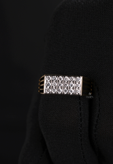Men’s 18K Gold Cluster Diamond Ring – Bold Rectangular Design