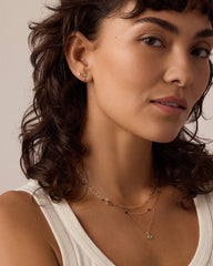 Diamond and Blue Sapphire Evil Eye Charm Necklace