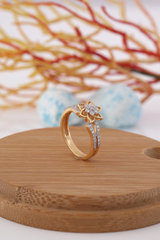 Floral Cluster Diamond Ring in 18K Yellow Gold