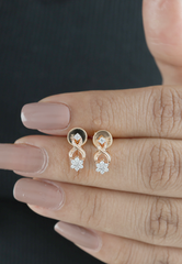 Rose Gold Diamond Drop Earrings – Minimal Elegance