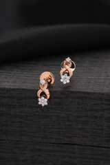 Rose Gold Diamond Drop Earrings – Minimal Elegance