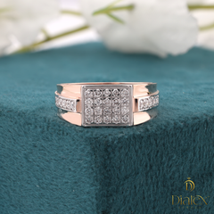 Elegant Rose Gold Diamond Ring for Men
