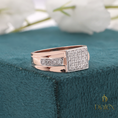 Elegant Rose Gold Diamond Ring for Men