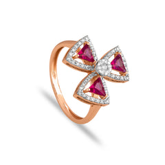 Elegant Crossover Diamond Band in Rose Gold