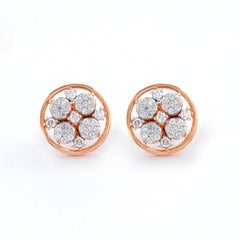 Exquisite Floral Cluster Diamond Stud Earrings for Elegant Style