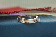 Delicate Two-Ring Bridal Set with Solitaire Diamond