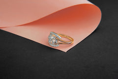 Elegant Rose Gold Ring with Round Diamond Cluster Setting