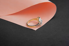 Elegant Rose Gold Ring with Round Diamond Cluster Setting